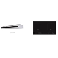 Tecno Package: TCH 901 SS Slim Line Designer Cooker Hood with Maxi-Flow Motor + TIH 280D 2-Burner Built-In Induction Hob