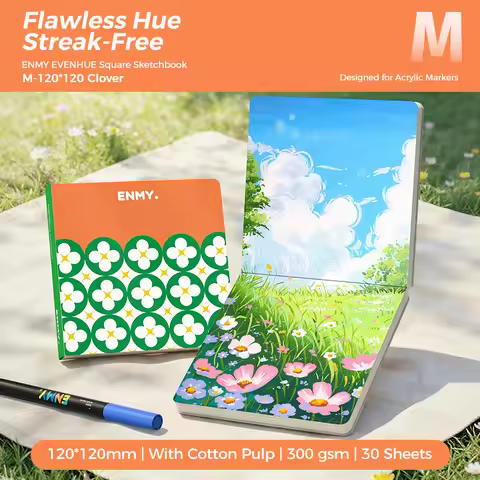 ENMY 300g/㎡ Cotton Fiber Drawing Notebooks Acrylic Marker No Bleed Art Paper for Watercolor Paper Sc