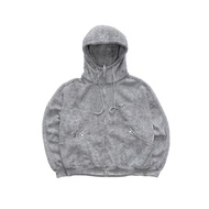 Karants เสื้อฮู้ดซิปโลโก้โลหะ คอสูง กระเป๋ากว้าง ทรง Cropped Boxy-  AK25