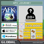 ไอดี AFK Journey (Global) - 120000+ Diamonds + สุ่มตัวละคร 6 ดาว 20 ตัวขึ้นไป