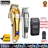 Kemei 2500MA Professional Electric All Metal hair clipper LCD Digital cordless hair clipperclipper ช