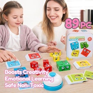 Wooden Puzzle Face-Changing Emoji Game Educational Toy Building Blocks Puzzle Board Game For Kids