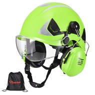 SAFEYEAR Construction Site Protective Helmet EN397 with Anti-Fog Anti-Scratch Goggles Breathable Saf