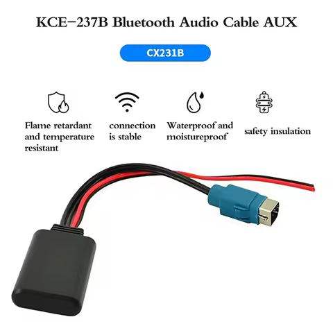1Pc Car Bluetooth 5.0 Wireless Music Adapter for Alpine Radio AUX Cable Adapter KCE-236B CDE9885 988