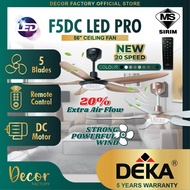 🔥UPGRADED🔥DEKA Fan DEKA F5DC LED PRO 56 Inch 10 Speed Forward + Reverse DC Motor Remote Control Ceil