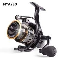 NYAYEO HE500-HE7000 Ultra-Light Metal Spinning Reel For Saltwater & Freshwater Fishing - Smooth, Hig
