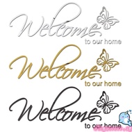 ELEGA Acrylic Mirror Wall Stickers Welcome to Our Home English Letters Wall Stickers