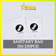 STARS 50/250pcs Disposable Sanitary Bag / Sanitary Pad Disposal Bag /Sanitary Plastic Bag /酒店一次性卫生棉袋