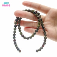 หินดราก้อนบลัดสโตนเเจสเปอร์ (หินแท้ สีธรรมชาติ) ขนาด 6 มิล เส้นยาว ❗ แถมฟรี ลวดตัวนำ + ไหมร้อยหิน ❗