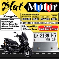 Custom white number plate embedded boltbebas (1 piece) plate number