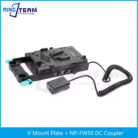 DC to FW50 PW20 DC Coupler + V-Mount Plate For Sony NEX-3 NEX-5 NEX-7 SLT-A33 A55 A35 a7 a7R a7II a6