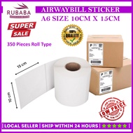 350pcs Airwaybill Thermal Paper Roll Sticker A6 100 mmx150 mm Stiker Murrah