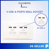 [SG Seller] 4 USB Ports Wall Socket | Goldberg Home