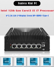 Anyrevo 12th Gen Alder Lake 2.5G Soft Router Intel Core i7-1265U i5 1235U 6x Intel i226-V Fanless Mi