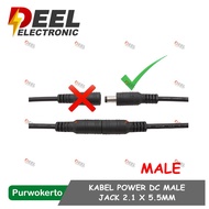 POWER CABLE DC JACK MALE 2.1MM X 5.5MM WIRE CABLE DC SOCKET MALE