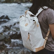 兩用旅行戶外後背包/筆電包 豎版-日本特製帆布 防潑水 米白