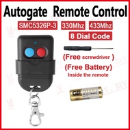 330Mhz Remote Control Auto Gate SMC5326 433Mhz 8DIP Switch AutoGate Remote Control 12V 23A Battery (Battery Included)