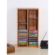 Solid Wood CD Storage Rack Game Disc Rack Desktop Double Layer CD Rack Blu-Disc Game CD Rack CD