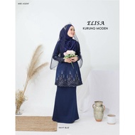 baju kurung moden dewasa elisa baju kurung exclusive navy blue