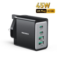 Rocoren 45W/70W GaN Fast Charger USB Type C Power Adapter for iphone 16/15 iPad Pro Samsung S23 Ult
