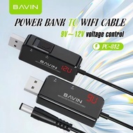 BAVIN PC812 Powerbank To Wifi Router Modem USB Booster Charging Cable DC 5V to 12V Power