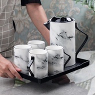 大理石紋客廳水杯涼水壺 簡約北歐茶具套家用茶壺耐用高溫裝開水