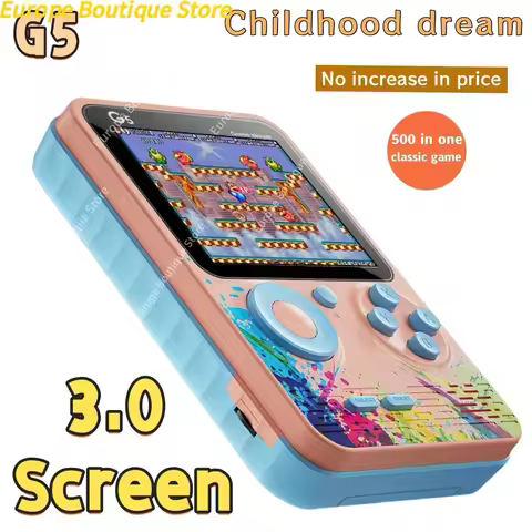 G5 500 In 1 MINI Game Handheld Game Players Portable Retro Video Console Boy 8 Bit 3.0 Inch Color LC