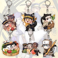 【】 Anime Golden Kamuy Keychain Tsurumi Tokushirou Sugimoto Saichi Cosplay Pendant Keyring Jewelry