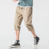 Korean 3/4 Pants Three Quarter Pants Men Handsome 3 Quarter Pants Casual Shorts With Back Pocket