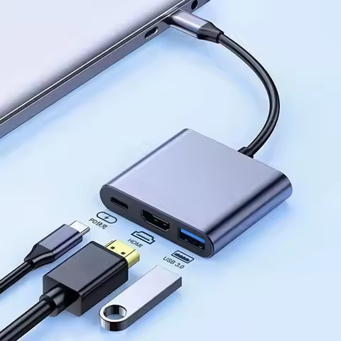 3 in 1 Usb Hub USB C to HDMI-compatible Splitter HUB Type-c to HDMI-compatible USB3.0 Docking Statio