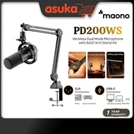 Maono PD200WS Wireless Dual Mode Dynamic Microphone with BA37 Arm Stand Kit