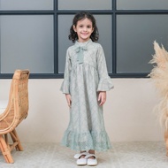 Little Glam Sage Gamis for Girls/Children's Muslim Dress - Wulan Dress - XS