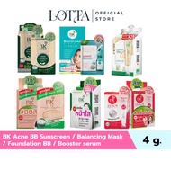 (Box X6 Sachets) BK Acne BB Sunscreen/Balancing Mask/Foundation/Booster serum 4 g.