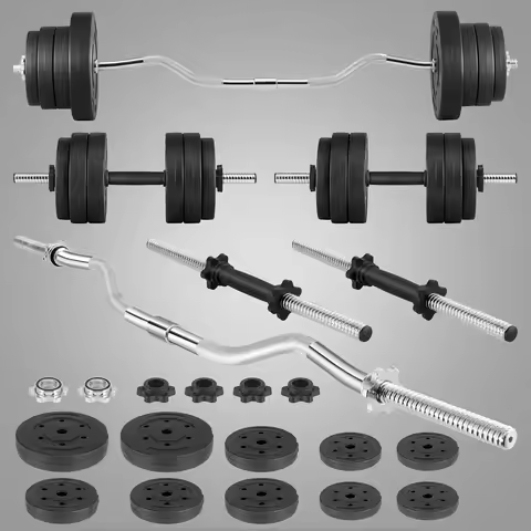 KEEHOME 25/45/66 Lb 2-in-1 Adjustable Dumbbell Set (with Connecting Rod), Weightlifting Dumbbell Set