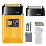 สายชาร์จ VGR สำหรับผู้ชายที่โกนหนวดแผ่นปิดหัวล้านปลอมมีดโกนหนวดไฟฟ้าเครื่องโกนเคราทรงพลังพร้อม Sdxif