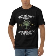 Nature Is My Religion Earth Is My Church Native American Day Popular Cotton Tshirt For Men