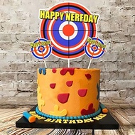 ▶$1 Shop Coupon◀  25Pcs Cake Decorations for Nerf Cake Topper Cupcake Toppers Boys Birthday Gun Part