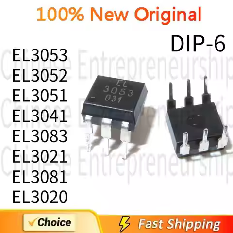10 PCS EL3053 EL3052 EL3051 EL3041 EL3083 EL3021 EL3081 EL3020 DIP-6 Bidirectional thyristor optocou