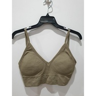 Size training bra size L 85B olive green elastic wool backless