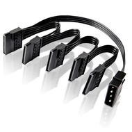 IDE Molex 4 Pin to PC Server Hard Drive 5*SATA Power Supply Adapter Splitter Cable Cord 18AWG Wire S