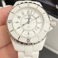 保證專櫃真品‼️附保固‼️8成新 33mm Chanel 香奈兒 J12 陶瓷錶 白色