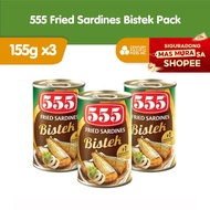 555 Fried Sardines Bistek 155g (Pack of 3)