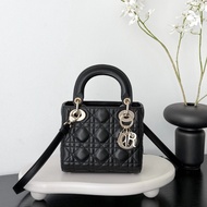 C CD Bag Dior Lady Three-Grid Dior Bag Original Leather Big Hot-selling Celebrity Bag Sheepskin/Pate