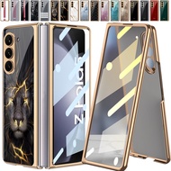 [Ready Stock] Casing Customizable For Samsung Galaxy Z Fold 5 phone case with built-in glass front cover Fold5 fall proof ZFold5 casing cute Z 5 cases ultrathin