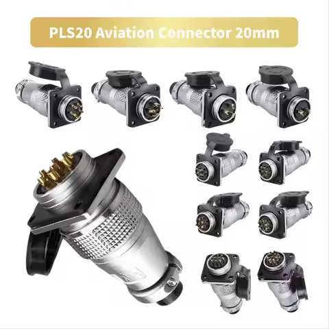 Aviation Connector Plug WS20 TP20 Male Female Plug Socket Connector 20mm 2/3/4/5/6/7/8/9/10/12 Pin