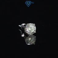 Bông tai nam kim cương Moissanite nam 6mm xi bạch kim kiểm định GRA 161 giác cắt tròn lấp lánh BTAM0