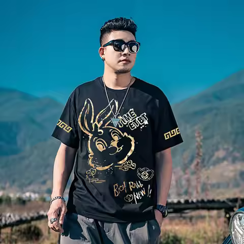 13XL 12XL Summer Oversized Tide Brand Casual Loose Round Neck Short Sleeve Top Fashion Short Sleeve 