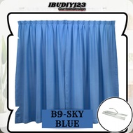 B9 Ready Made Curtain 100%Blackout Siap Jahit Langsir (Cangkuk/Hook) Langsir Blackout Kain Tebal Warna Sky Blue