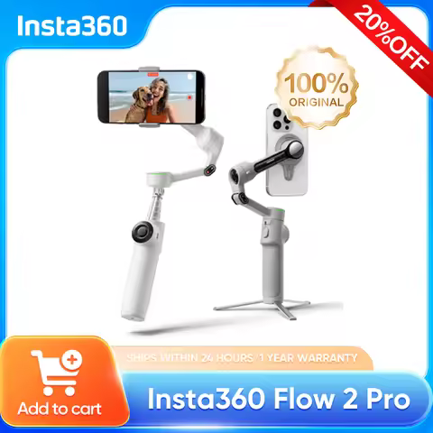 Insta360 Flow 2 Pro Handheld Gimbal Stabilizer AI Filmmaker 360° Infinite Pan Active Zoom Tracking F