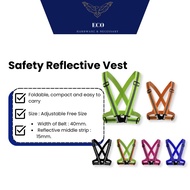 Safety Vest Reflective Belt w/Grey Straps Coat Elastic Belt High Visibility Jaket Keselamatan West W